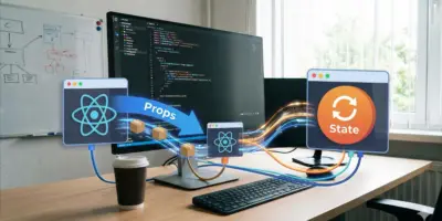 شرح React للمبتدئين: دليلك الكامل لفهم Props و State وإدارة البيانات كمحترف